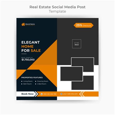 Abstract Modern Creative Real Estate Social Media Post Template And Web