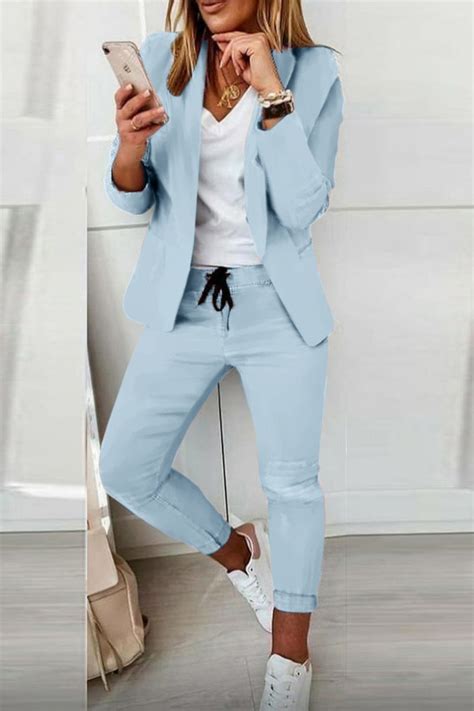 Completo Giacca Pantalone Elegante Estrena Azzurro