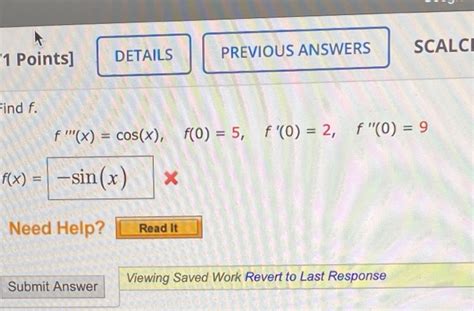 Solved Scalc Points Details Previous Answers Find F Chegg