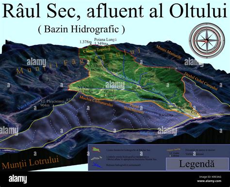 3d Harta Pentru Bazinul Raului Hidrografic Al Sec Afluent Al Oltului