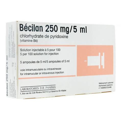 Becilan Solution Injectable 250 Mg5 Ml Boîte 5 Ampoules 5 Ml