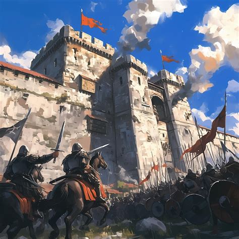 Premium Photo Ancient Siege Of The Castle Epic Battle Art