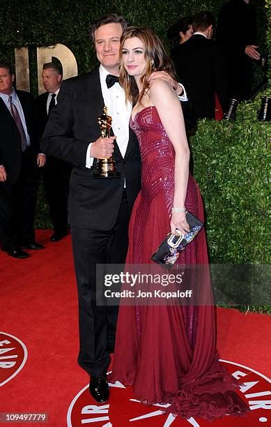 Colin Firth And Actress Anne Hathaway Arrive At The Vanity Fair Photos