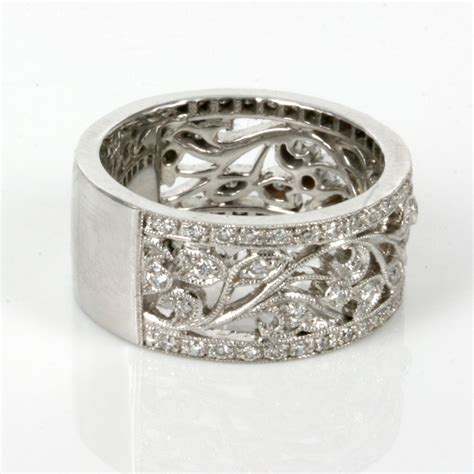 Buy 18ct White Gold Filigree Ring With 73 Diamonds Kalmar Antiques