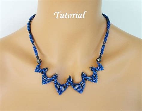 Sydney Beaded Necklace Beading Tutorial Beadweaving Pattern Etsy Beaded Necklace Tutorial