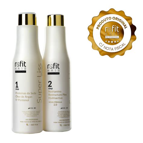 Kit Progressiva Super Liss Sem Formol Refit Hair 1L Refit Hair