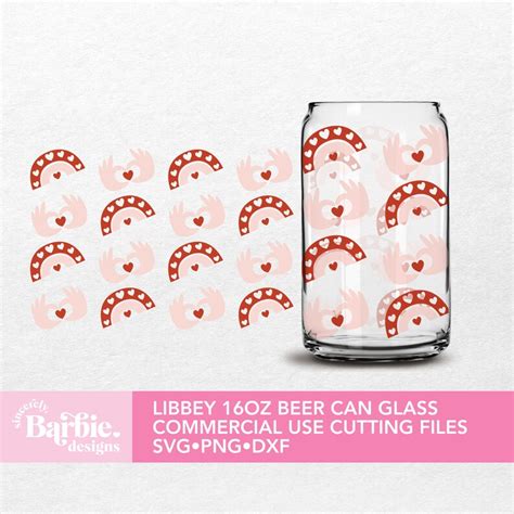 Love Svg Full Wrap For Libbey 16oz Beer Can Glass Valentines Etsy