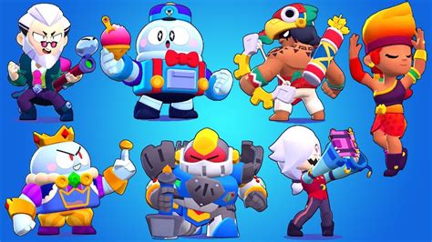 All Brawlers And Skins Winning Pose Brawl Stars Youtube