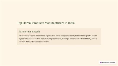 PPT Herbal Products Manufacturers In India PowerPoint Presentation