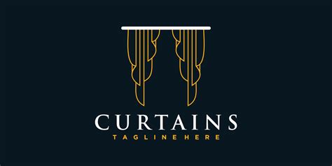 Curtain Fabric Logo Design Template Inspiration Simple And Unique