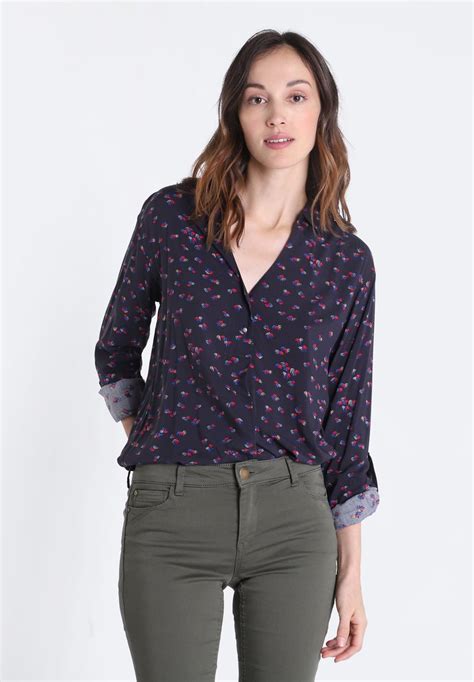 Bonobo Jeans Blouse Dark Blue Bleu Marine Zalando Fr