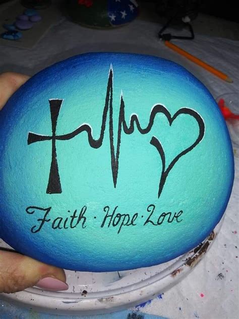 Pin By Becky Hoover On Art Rocks Painted Rocks Faith Hope Love Rock