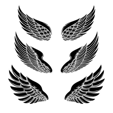 Premium Vector Angel Wing Silhouette Vector Set