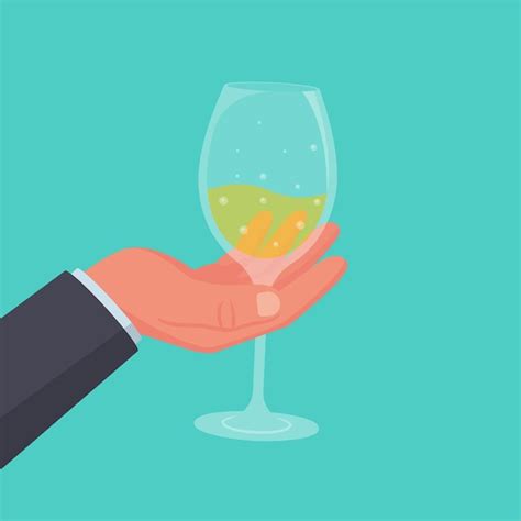 Copa De Vino Con Una Bebida En La Mano Bebidas Alcohólicas Vector