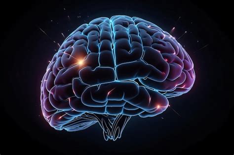 Premium Photo Human Brain With Glowing Effect On A Dark Background