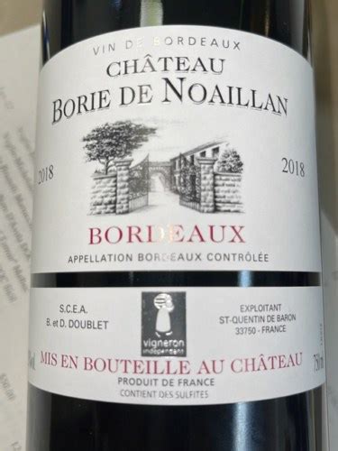 2018 Château Borie de Noaillan Bordeaux Vivino US