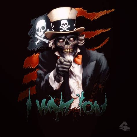 Uncle Sam By MitchGrave Deviantart On DeviantArt Skull Artwork