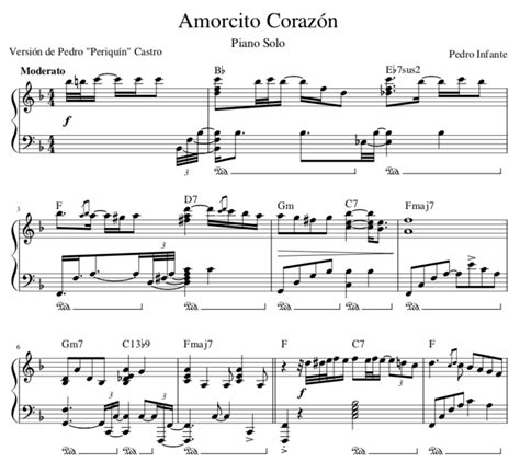 Amorcito Coraz N Pedro Infante Partitura Piano Juan Carlos