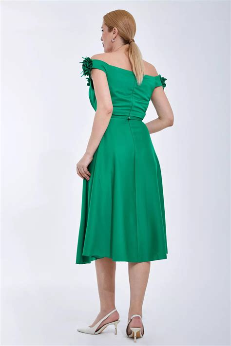 Green Plus Size Satin Sleeveless Midi Dress Evening Dress Fervente