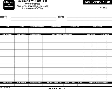 Delivery Slip ~ 123print Ca