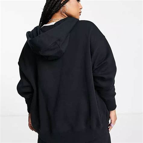 Nike Plus Mini Swoosh Oversized Full Zip Hoodie Black The Sole Supplier