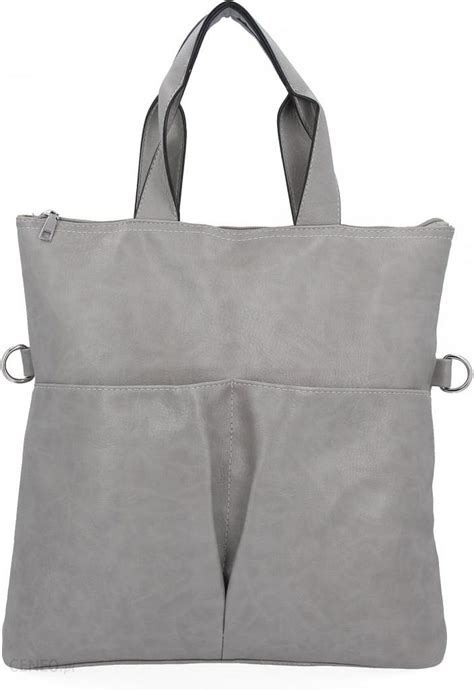 Uniwersalne Torebki Damskie Shopper XL Firmy Hernan Jasno Szare Kolory