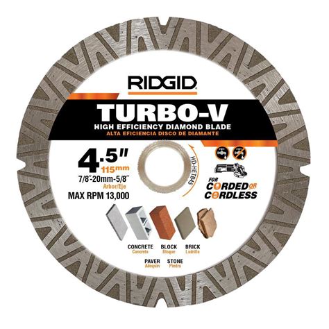 Ridgid Turbo V 45 In Turbo Rim Diamond Blade For Masonry High