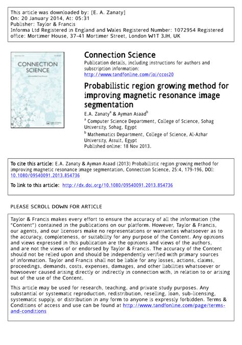 Pdf Probabilistic Region Growing Method For Improving Magnetic