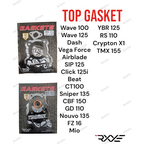 Top Overhauling Gasket Wave100 Dash VegaForce SIP125 Click125 Beat