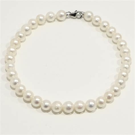 Bracciale Miluna Filo Perle E Oro Bianco 5 5 5 Mm PBR1674