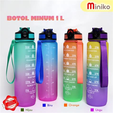 Jual Botol Minum Viral 1 Liter Botol Minum Motivasi 1 Liter Shopee