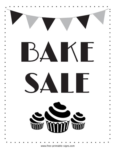 Printable Bake Sale Sign Free Printable Signs