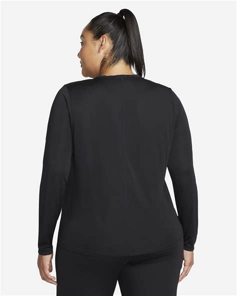 Nike Dri Fit One Womens Standard Fit Long Sleeve Top Plus Size Nike In