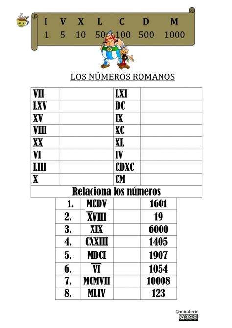 Ejercicio De Números Romanos En Pdf Online Numeros Romanos Ejercicios