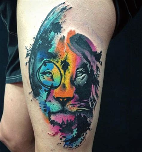 Watercolor Lion Tattoo Designs, Ideas and Meaning - Tattoos For You