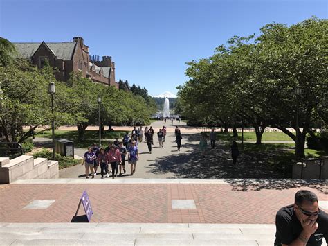Mount Rainier as seen from Red Square, University of Washington : r/pics