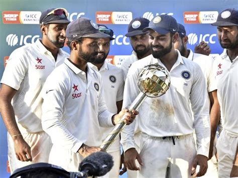 India Presented With Icc Test Championship Mace After Return To No 1