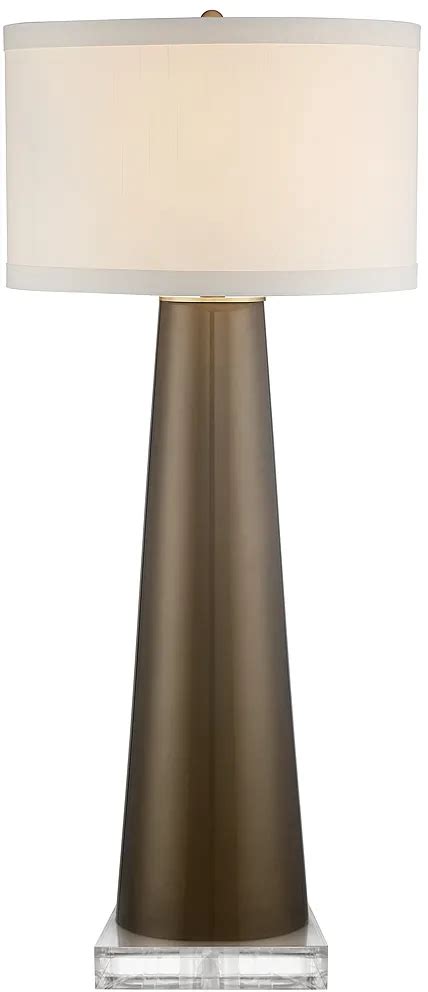 Possini Euro Karen Gold Glass Table Lamp With 8 Wide Square Riser