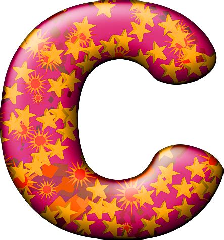 Presentation Alphabets Party Balloon Warm Letter C