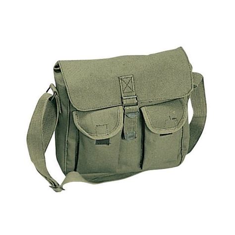 Canvas Ammo Shoulder Bag Olive Drab Keep Shooting