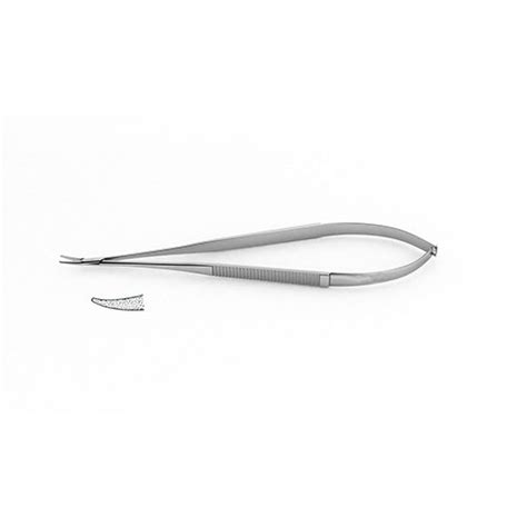 Micro Needle Holder Flat Handle Tungsten Carbide Dusted Jaws