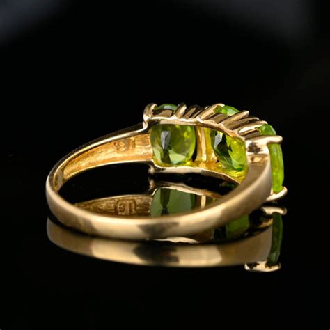 Vintage 14K Gold Three Stone Peridot Ring Band – Boylerpf