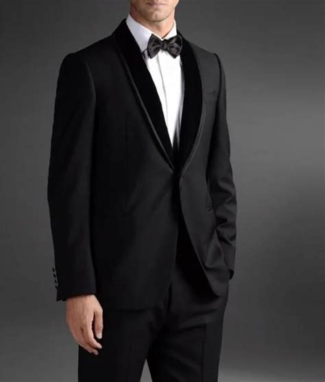 Classic Style One Button Black Groom Tuxedos Shawl Lapel Groomsmen Best