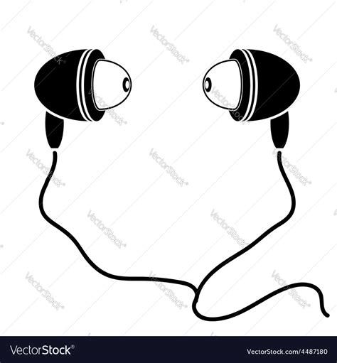 Earphones Silhouette Royalty Free Vector Image