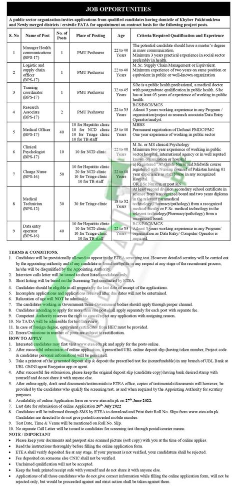 Jobs Public Sector Organization Pakistan 2022