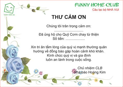 Funny Home Club: Thư Cảm Ơn mẫu