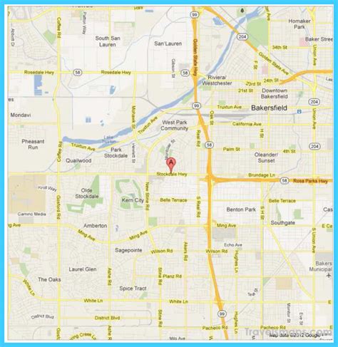 Map of Bakersfield California - TravelsMaps.Com