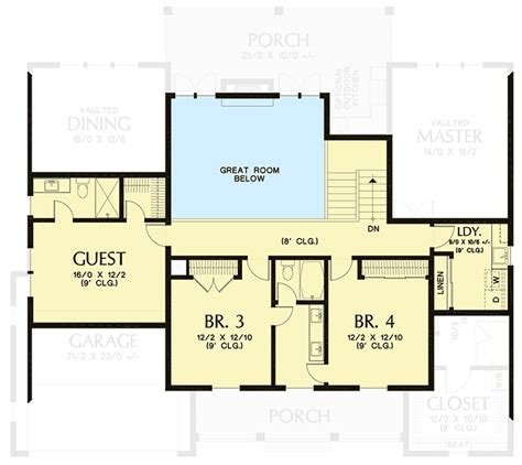 4 Bed New American House Plan With Main Floor Master Floor Plan