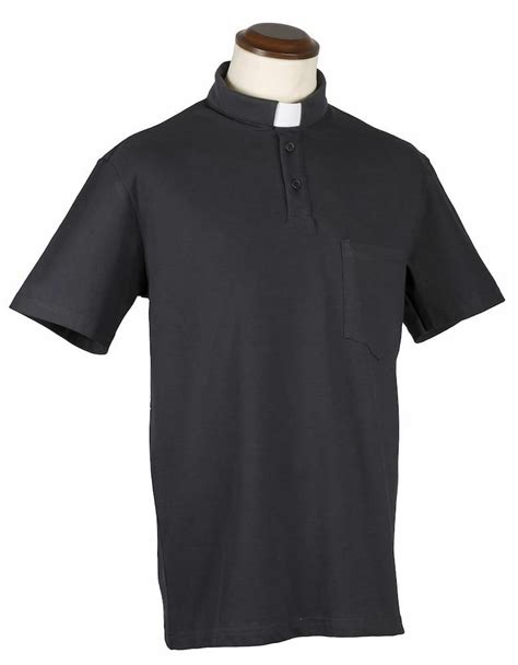 Tab Collar Clergy Polo Shirt Short Sleeve Piquet Cotton Felisi 1911