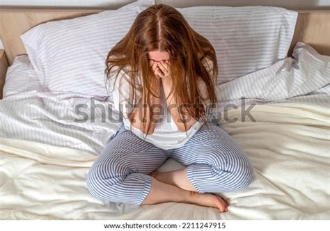 Woman Unhappy Sad Crying Bed Home Stock Photo 2211247915 | Shutterstock